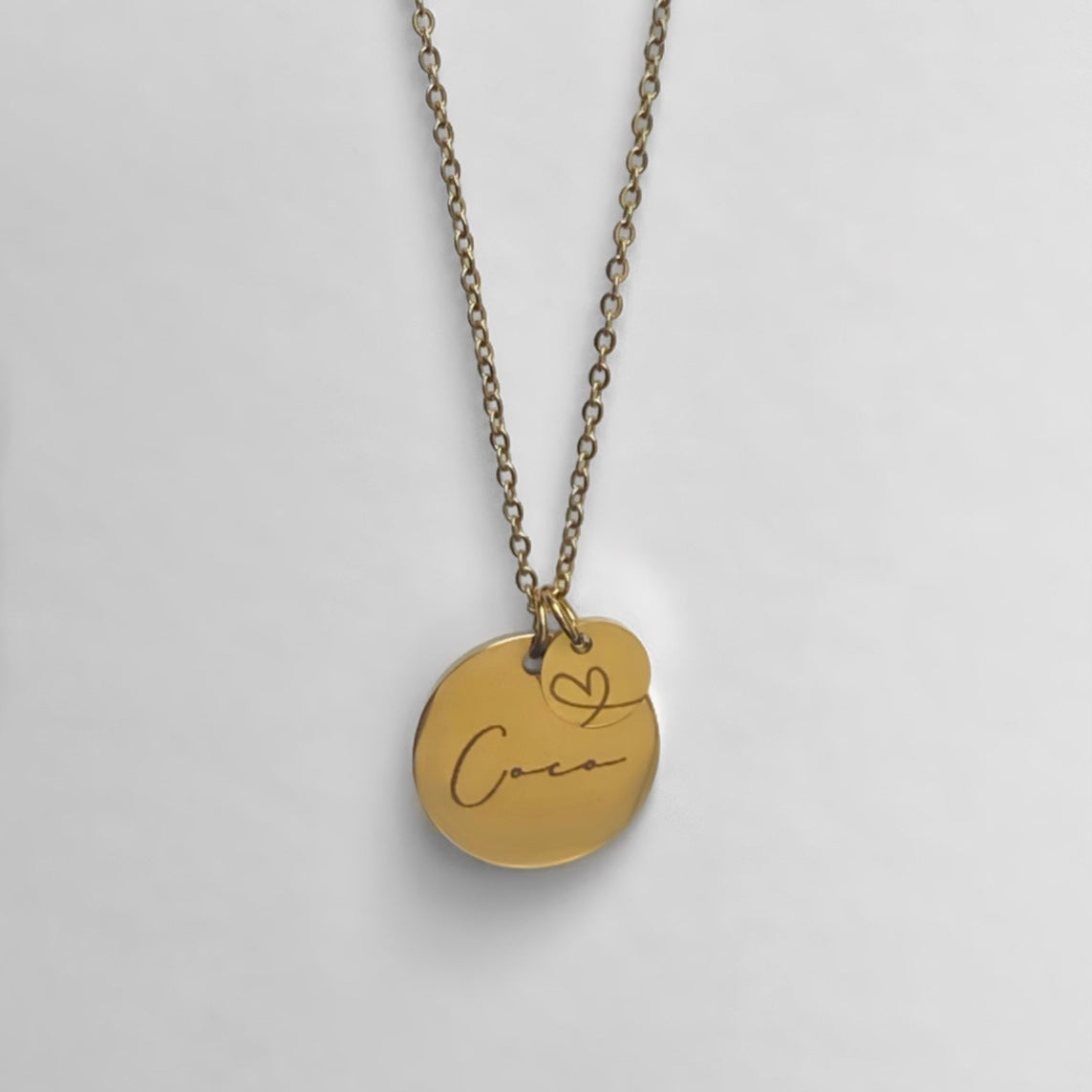 Personalisierte Kette mit Herz (18k vergoldet)