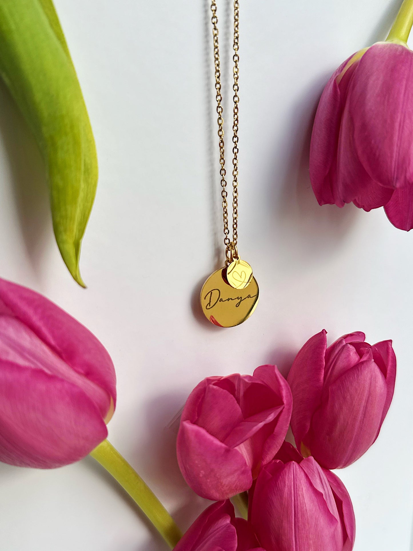 Personalisierte Kette mit Herz (18k vergoldet)
