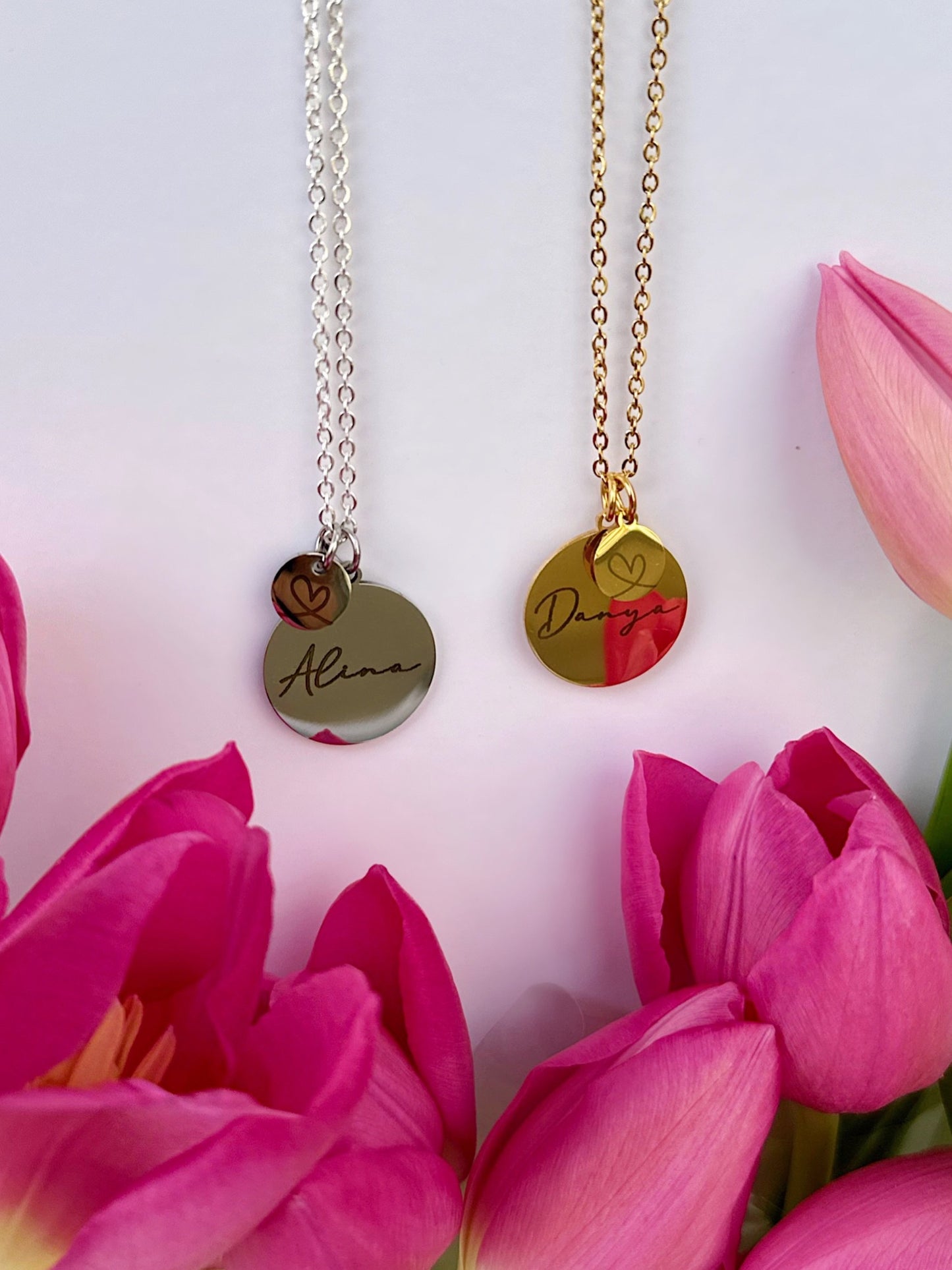 Personalisierte Kette mit Herz (18k vergoldet)