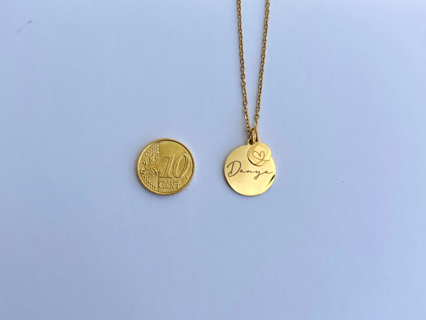 Personalisierte Kette mit Herz (18k vergoldet)