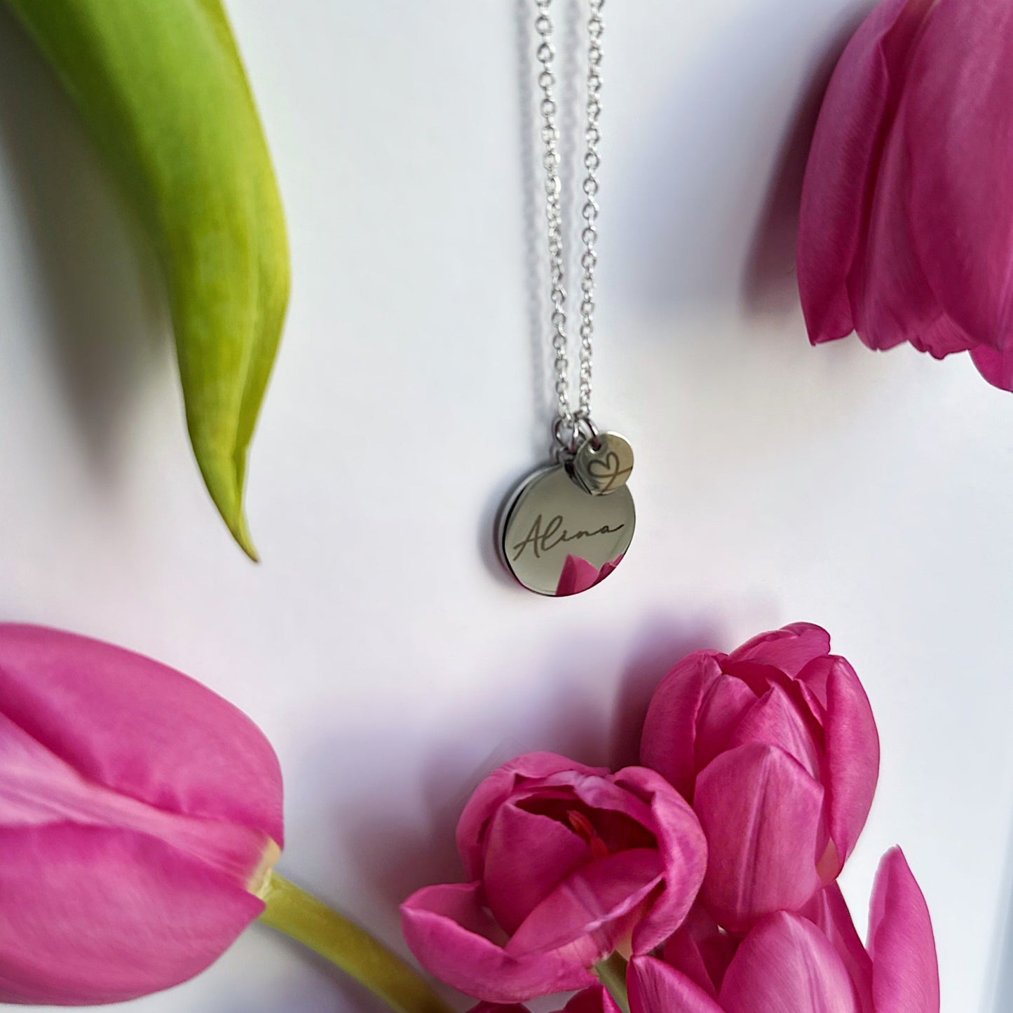 Personalisierte Kette mit Herz (Silber)