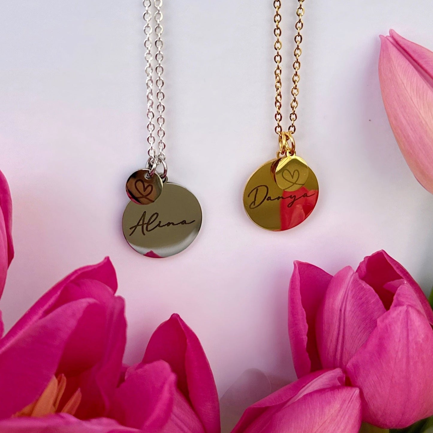 Personalisierte Kette mit Herz (Silber)