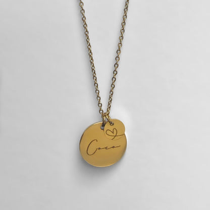 Personalisierte Kette mit Herz (18k vergoldet)