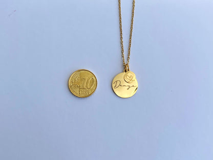 Personalisierte Kette mit Herz (18k vergoldet)