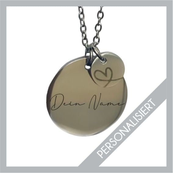 Personalisierte Kette mit Herz (Silber)