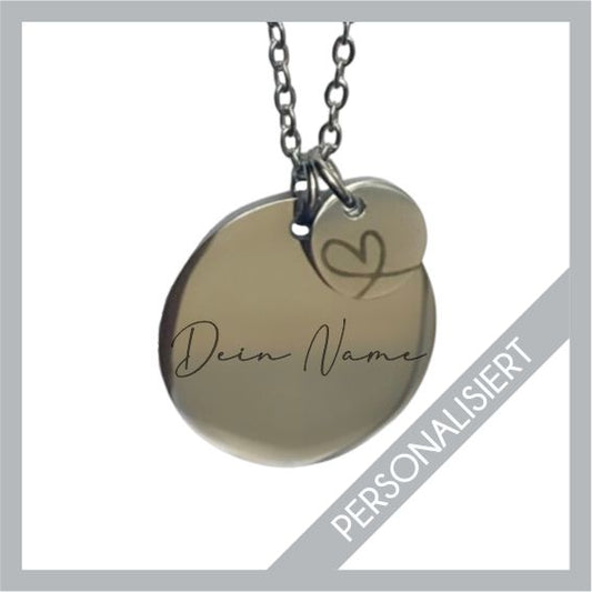 Personalisierte Kette mit Herz (Silber)